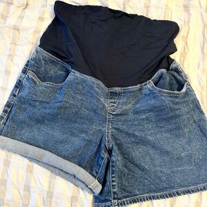 Ingrid and Isabel Maternity Denim Blue Women's Shorts